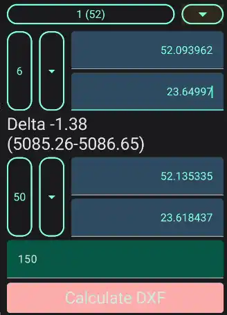 The delta is more than a meter, so there will be no calculation in the GPX file